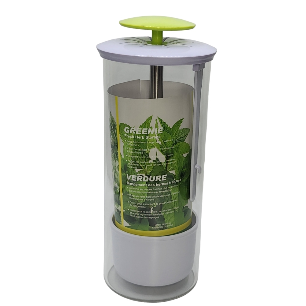 Cleae Borosilicate Glass Herb Keeper and Herb‎ Storage Container 12.2x4.7in